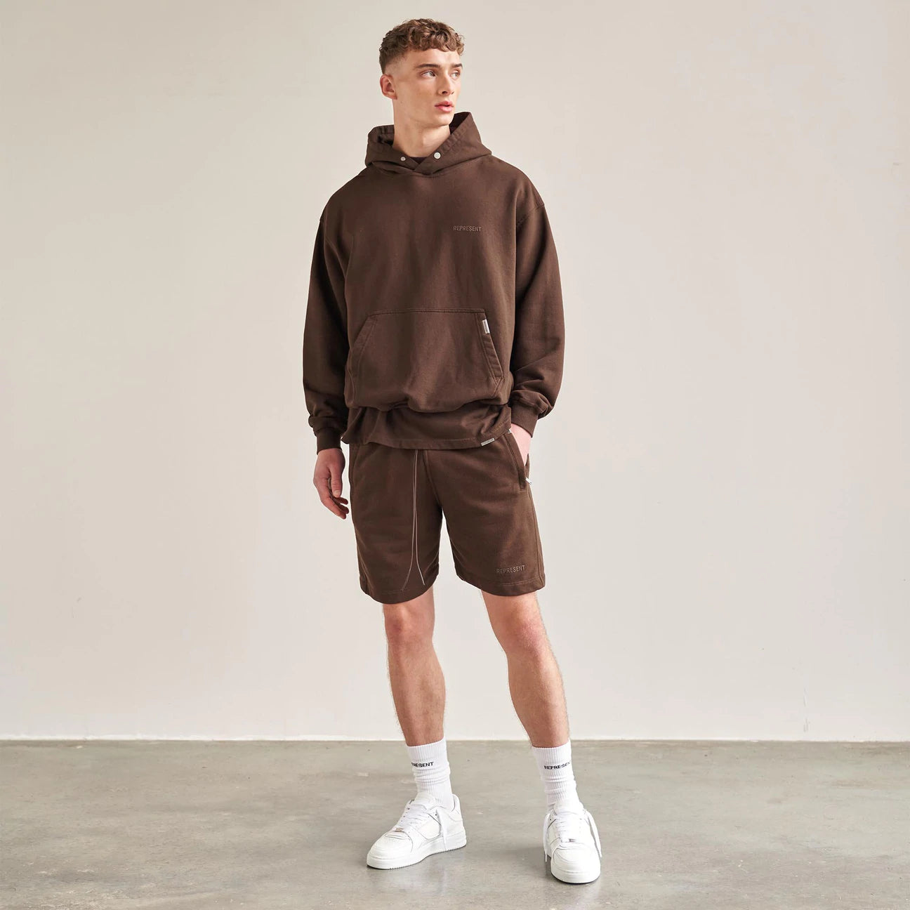 BLANK HOODIE - BROWN