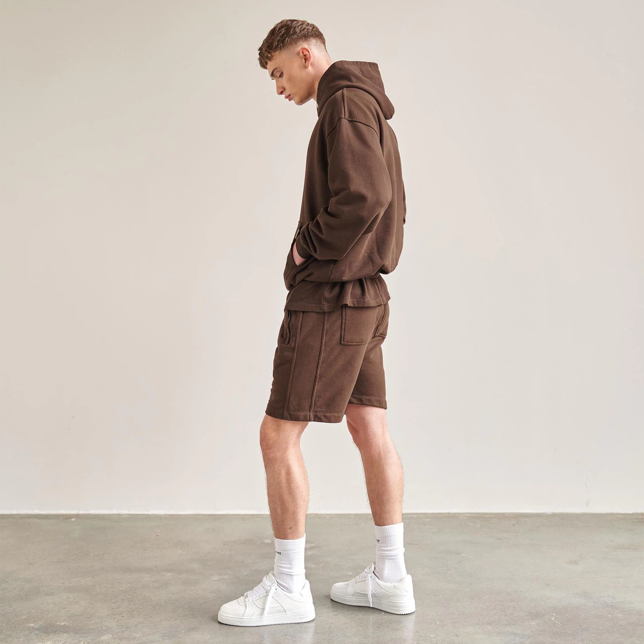 BLANK HOODIE - BROWN