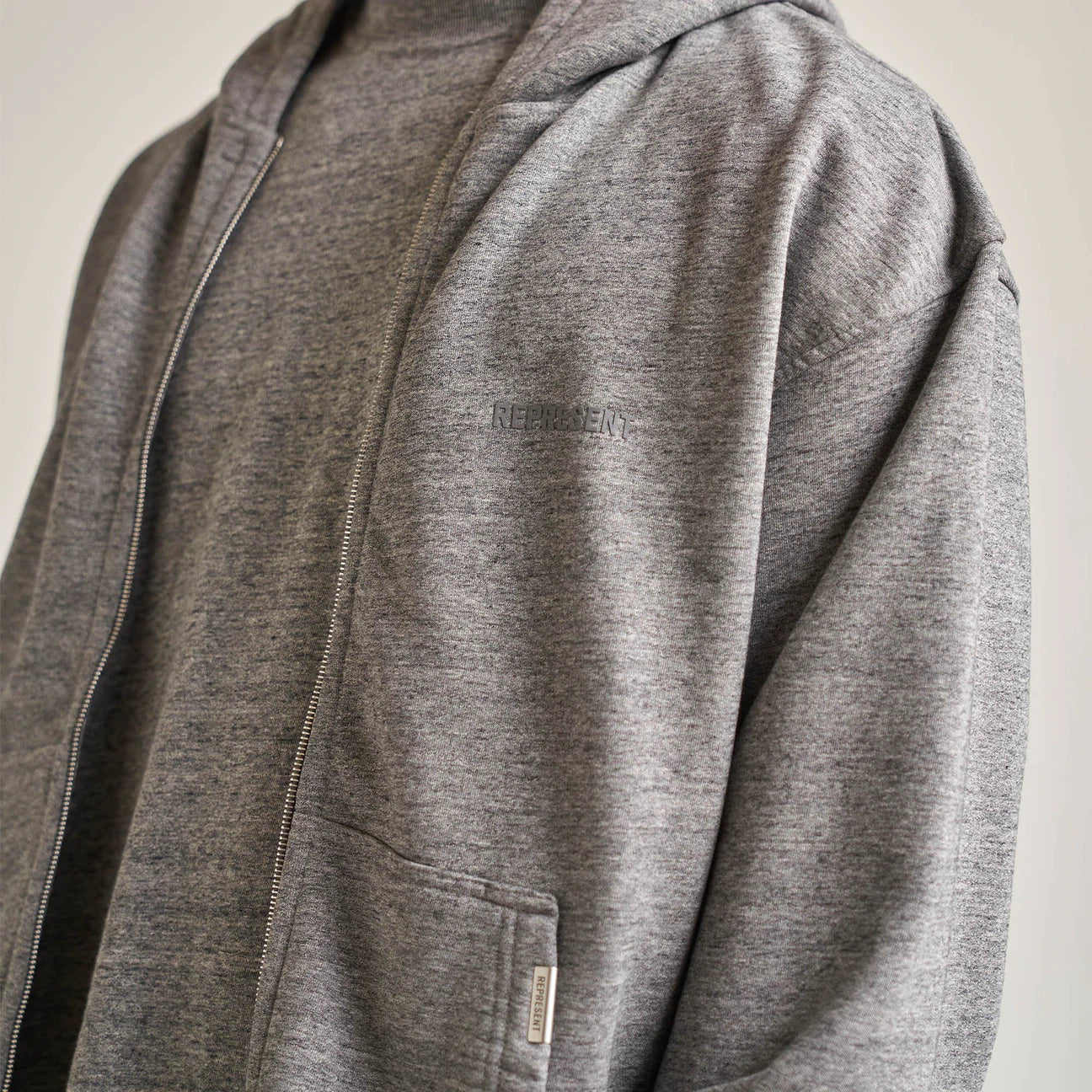 BLANK ZIP HOODIE - SLATE