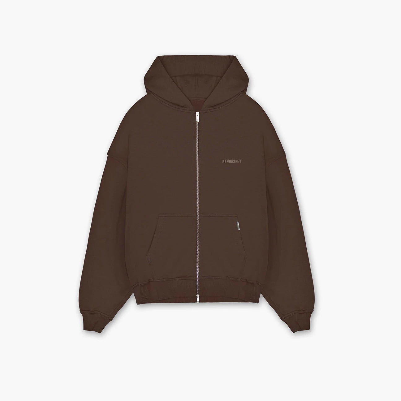 BLANK ZIP HOODIE - BROWN